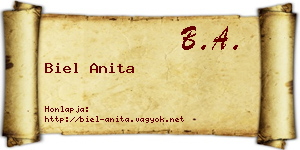 Biel Anita névjegykártya